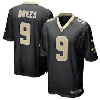 mens nike drew brees black new orleans saints team color ga